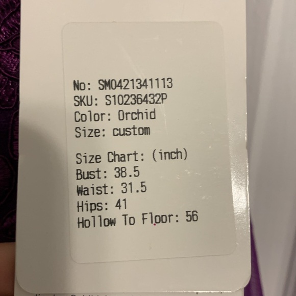 Purple ball gown with sheer corset top. Dress dimensions are in pictures. - Picture 3 of 3